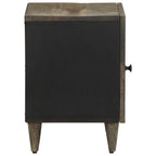 Comodini 2pz Grigio Chiaro 40x33x46 cm in Legno Massello Mango