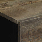 Comodini 2pz Grigio Chiaro 40x33x46 cm in Legno Massello Mango