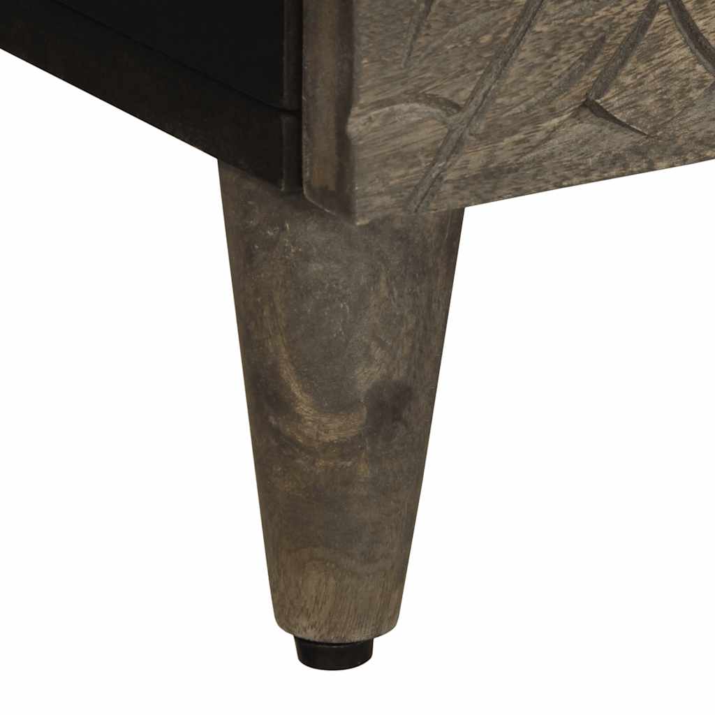Comodini 2pz Grigio Chiaro 40x33x46 cm in Legno Massello Mango