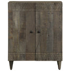Credenza Grigio Chiaro 60x33,5x75 cm in Legno Massello di Mango