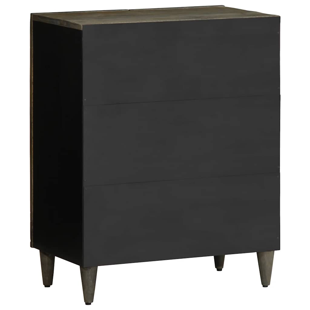 Credenza Grigio Chiaro 60x33,5x75 cm in Legno Massello di Mango