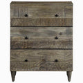 Credenza Grigio Chiaro 60x33,5x75 cm in Legno Massello di Mango