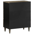 Credenza Grigio Chiaro 60x33,5x75 cm in Legno Massello di Mango