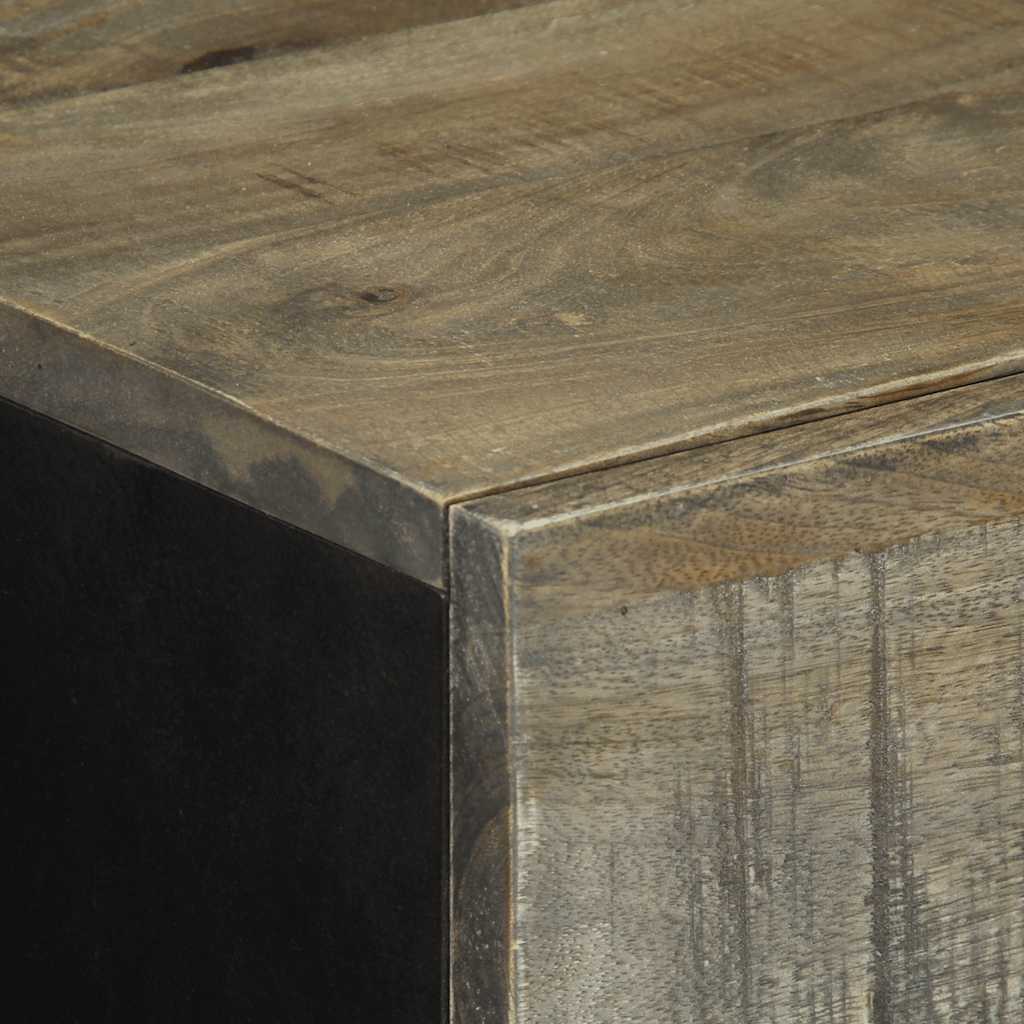 Credenza Grigio Chiaro 60x33,5x75 cm in Legno Massello di Mango