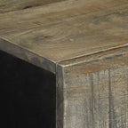Credenza Grigio Chiaro 60x33,5x75 cm in Legno Massello di Mango