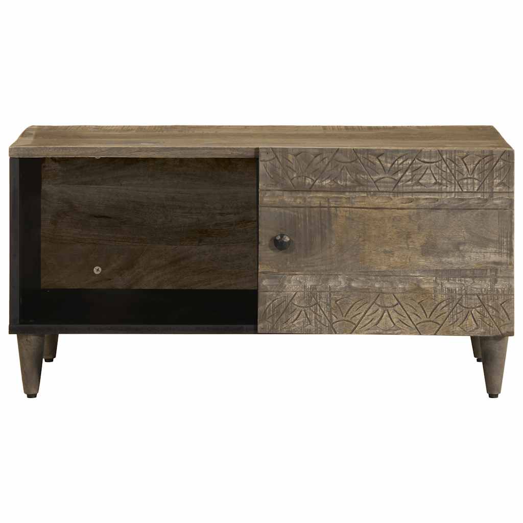 Tavolino da Salotto Grigio Chiaro 80x50x40 cm Legno di Mango