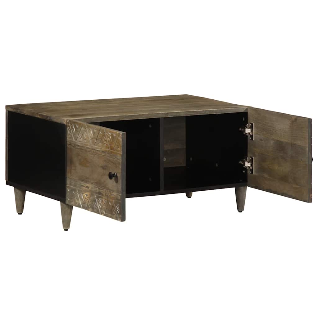 Tavolino da Salotto Grigio Chiaro 80x50x40 cm Legno di Mango