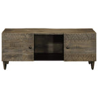 Tavolino Grigio Chiaro 100x54x40cm in Legno Massello di Mango