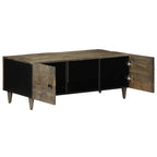 Tavolino Grigio Chiaro 100x54x40cm in Legno Massello di Mango