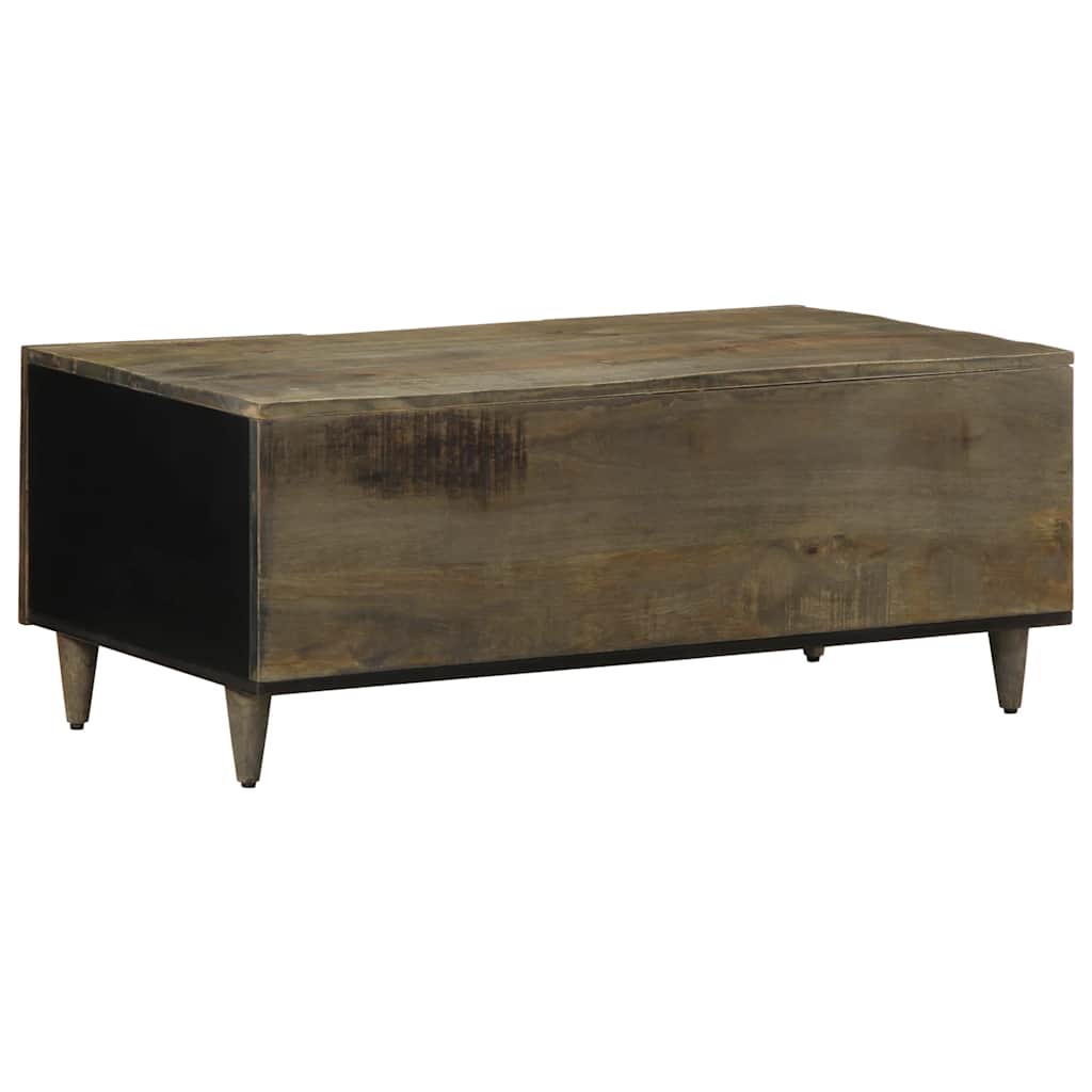 Tavolino Grigio Chiaro 100x54x40cm in Legno Massello di Mango