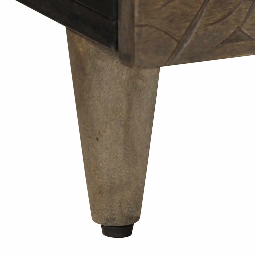Tavolino Grigio Chiaro 100x54x40cm in Legno Massello di Mango