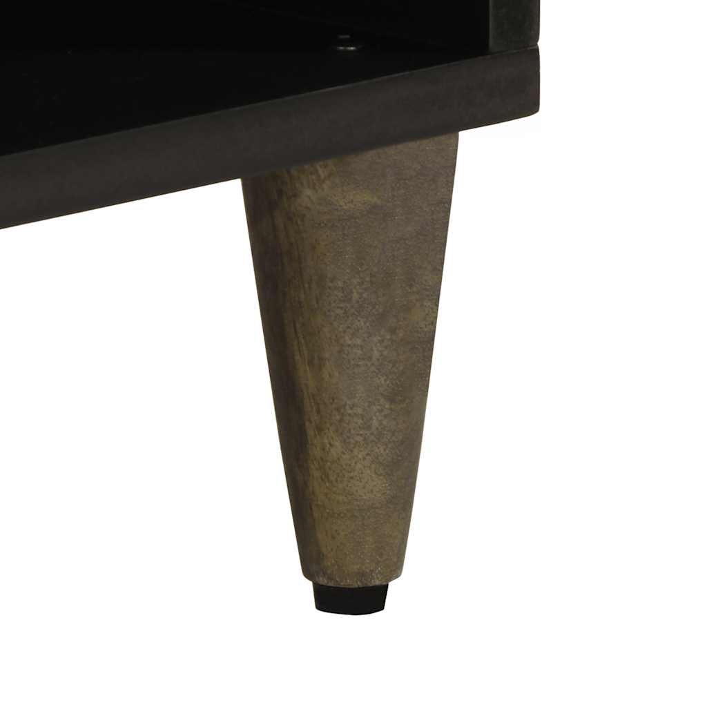 Mobile Porta TV Nero 100x33x46 cm in Legno Massello di Mango