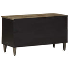 Mobile Porta TV Nero 80x33x46 cm in Legno Massello di Mango