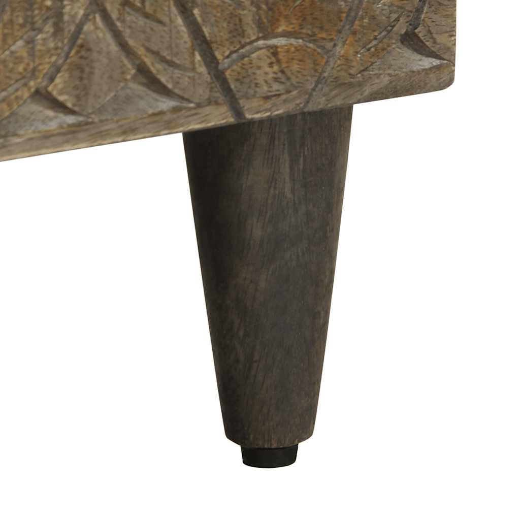 Mobile Porta TV Nero 80x33x46 cm in Legno Massello di Mango
