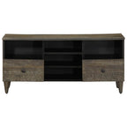 Mobile Porta TV Nero 100x33x46 cm in Legno Massello di Mango