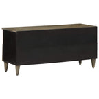 Mobile Porta TV Nero 100x33x46 cm in Legno Massello di Mango