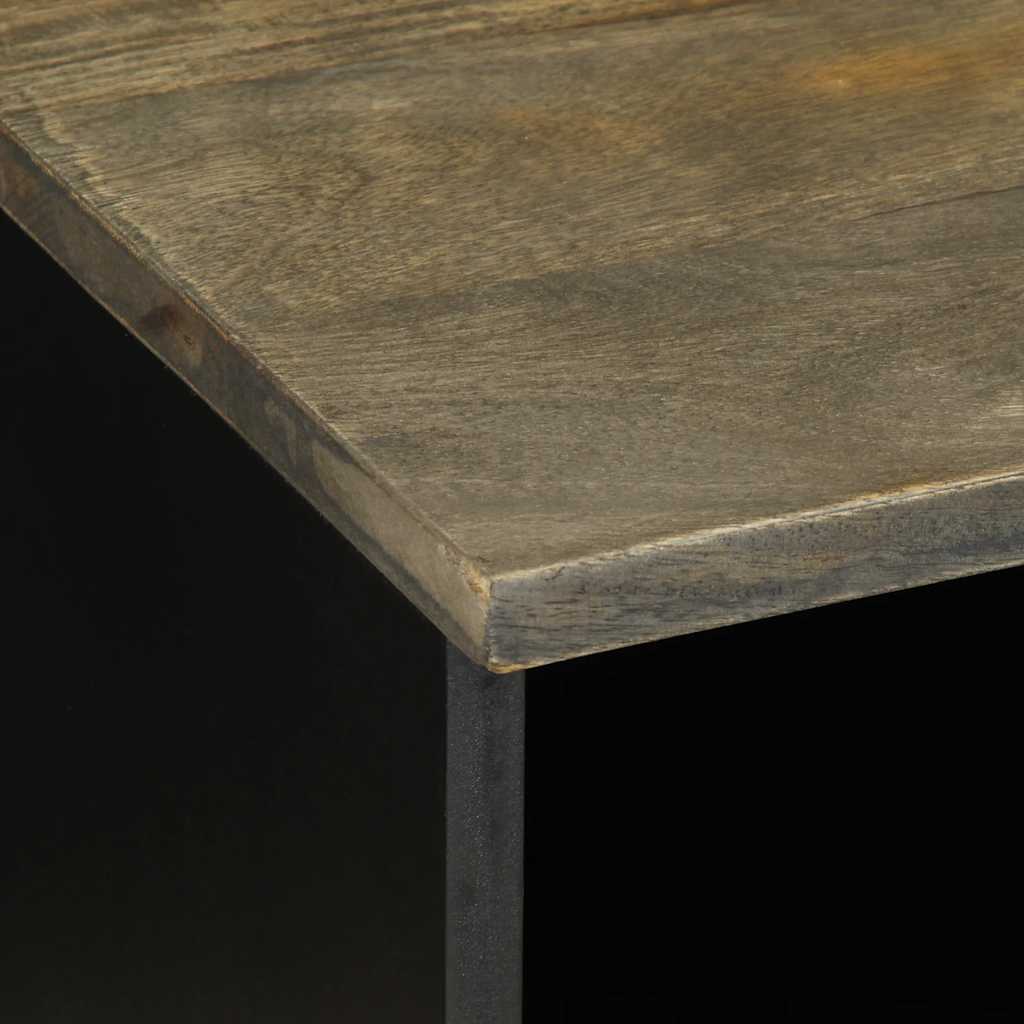 Mobile Porta TV Nero 100x33x46 cm in Legno Massello di Mango