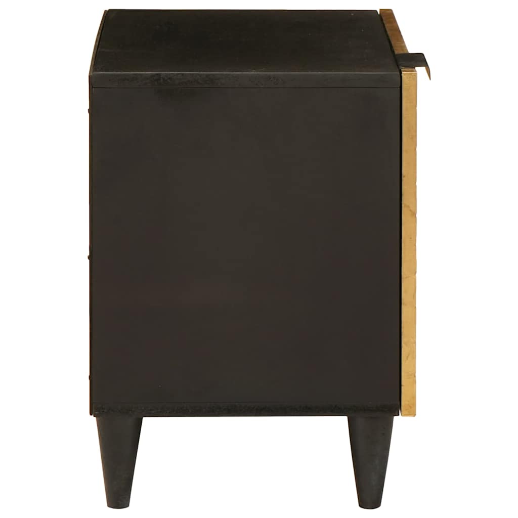 Armadio da Notte Nero e Oro 40 x 33 x 46 cm