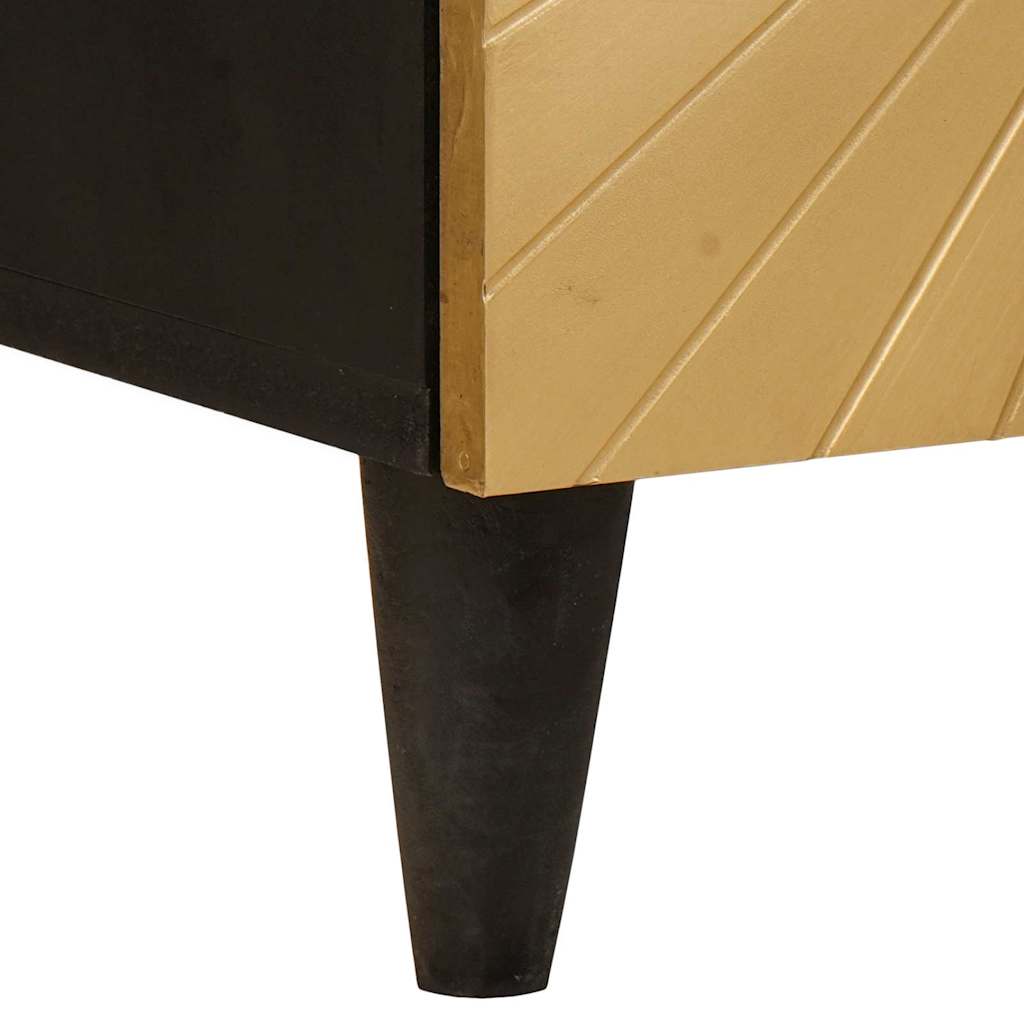 Armadio da Notte 2 pcs Nero e Oro 40 x 33 x 46 cm
