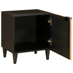 Armadio da Notte 2 pcs Nero e Oro 40 x 33 x 46 cm