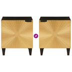 Armadio da Notte 2 pcs Nero e Oro 40 x 33 x 46 cm