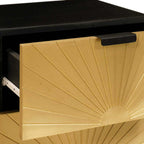 Armadio da Notte 2 pcs Nero e Oro 40 x 33 x 46 cm