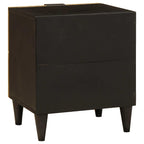 Armadio da Notte 2 pcs Nero e Oro 40 x 33 x 46 cm