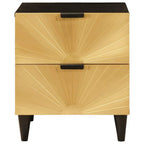Armadio da Notte 2 pcs Nero e Oro 40 x 33 x 46 cm