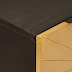 Credenza Nero e Oro 60 x 33 x 75 cm Legno di mango massello