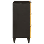 Credenza Nero e Oro 60 x 33 x 75 cm Legno di mango massello