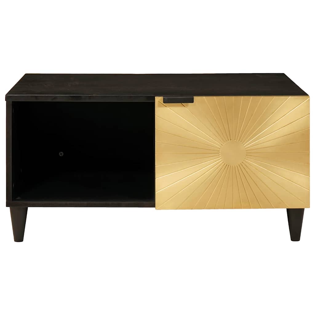 Tavolino da salotto Nero e Oro 80 x 50 x 40 cm
