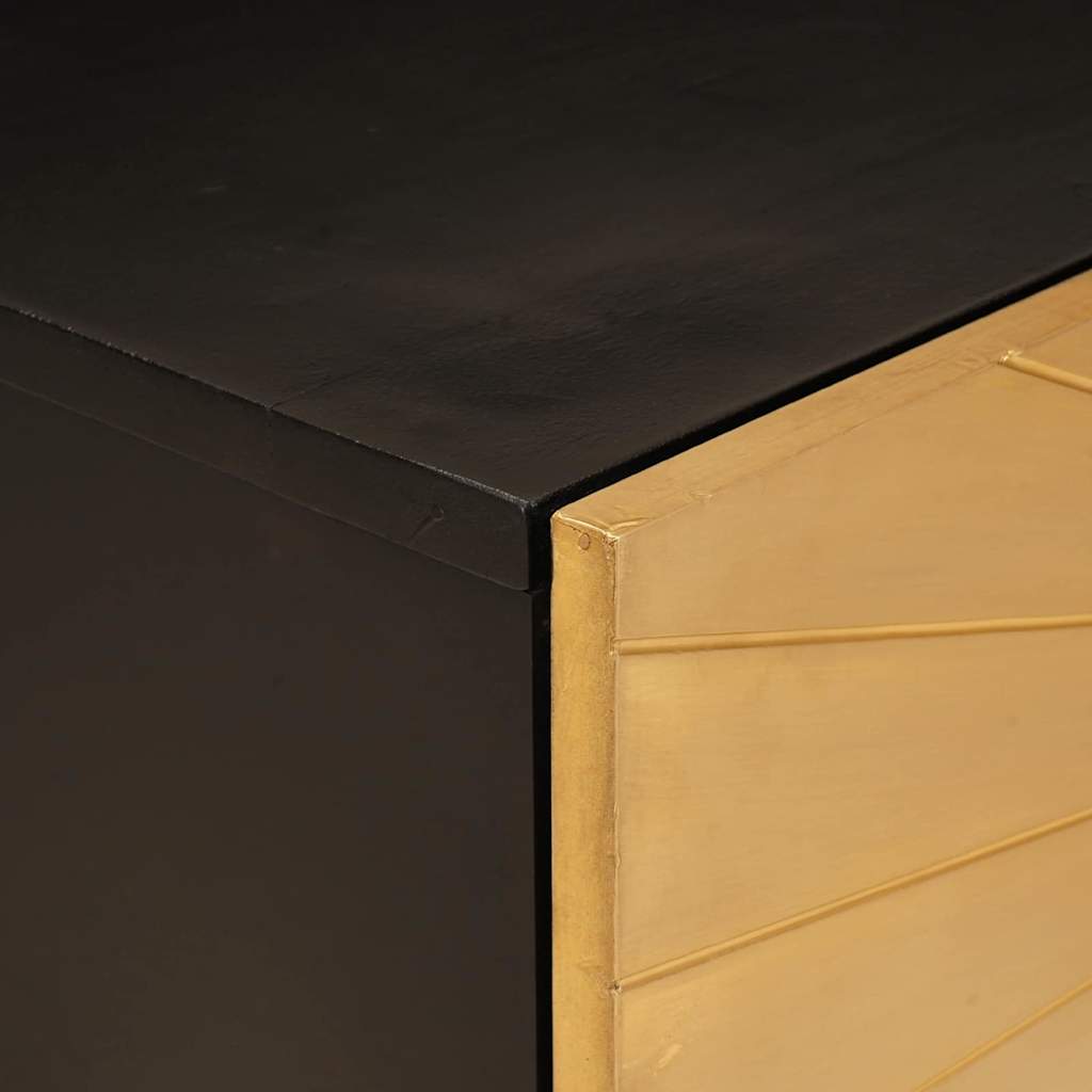Tavolino da salotto Nero e Oro 80 x 50 x 40 cm