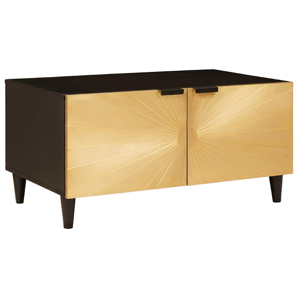 Tavolino da salotto Nero e Oro 80 x 50 x 40 cm