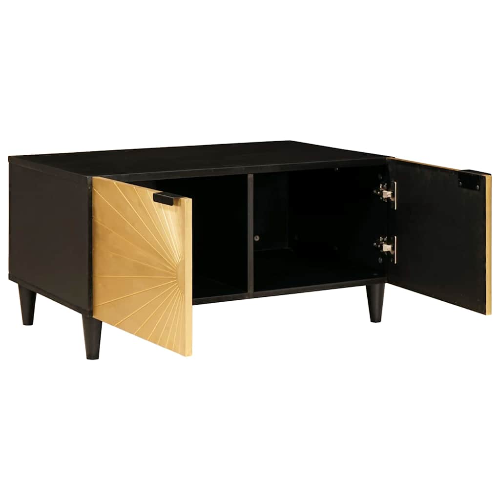 Tavolino da salotto Nero e Oro 80 x 50 x 40 cm