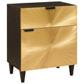 Comodino Nero e Oro 50 x 33 x 60 cm Legno ingegnerizzato