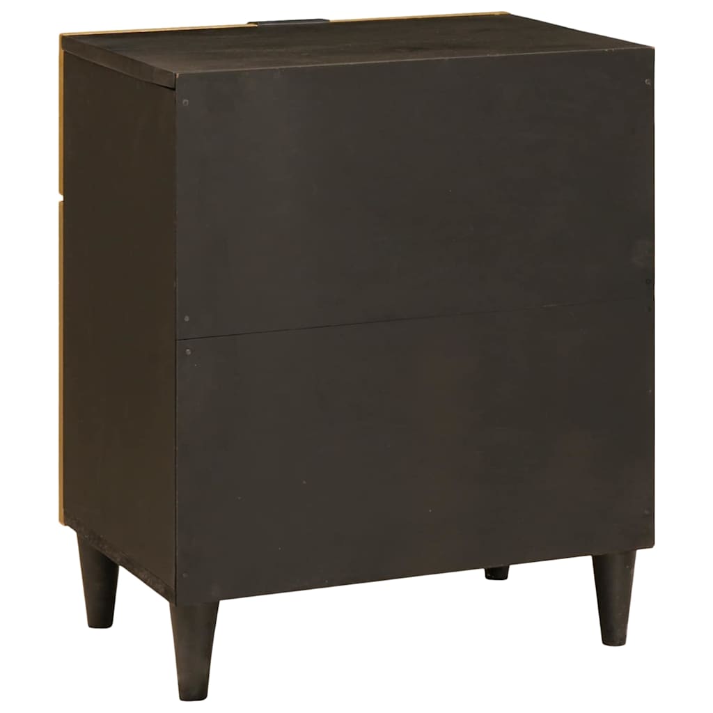 Comodino Nero e Oro 50 x 33 x 60 cm Legno ingegnerizzato