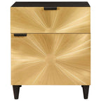 Comodino Nero e Oro 50 x 33 x 60 cm Legno ingegnerizzato