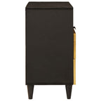 Comodino Nero e Oro 50 x 33 x 62 cm Legno ingegnerizzato