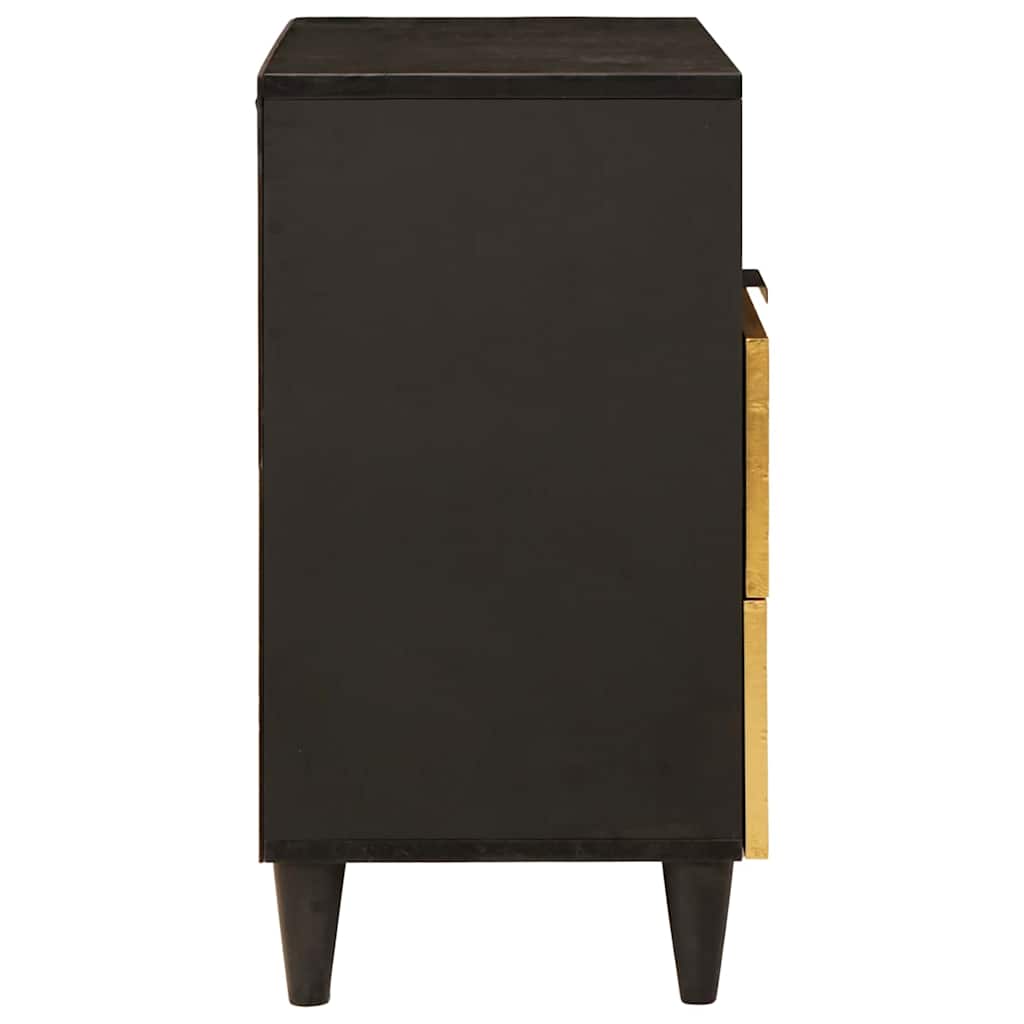 Comodino Nero e Oro 50 x 33 x 62 cm Legno ingegnerizzato