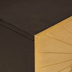 Comodino Nero e Oro 50 x 33 x 60 cm Legno ingegnerizzato
