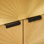 Comodino Nero e Oro 50 x 33 x 60 cm Legno ingegnerizzato
