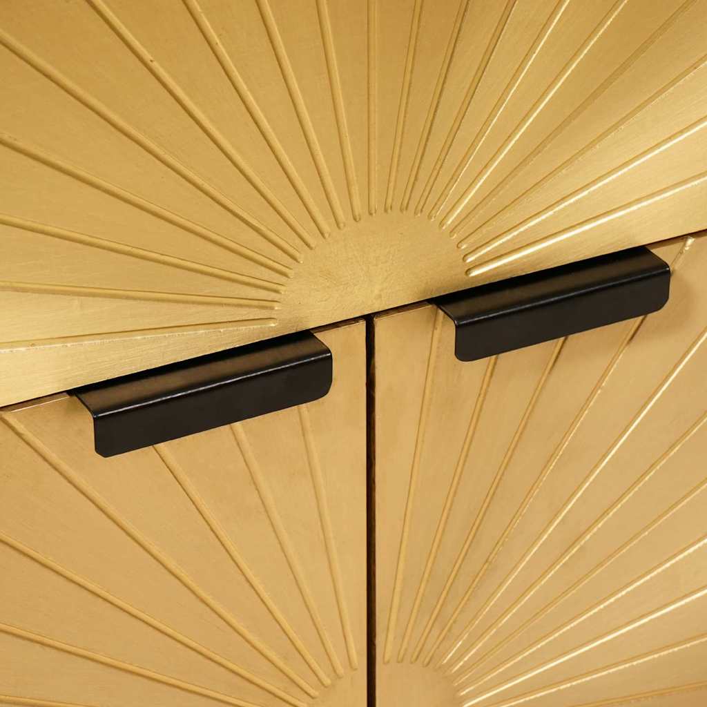 Comodino Nero e Oro 50 x 33 x 60 cm Legno ingegnerizzato