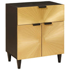 Comodino Nero e Oro 50 x 33 x 60 cm Legno ingegnerizzato