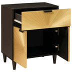 Comodino Nero e Oro 50 x 33 x 60 cm Legno ingegnerizzato