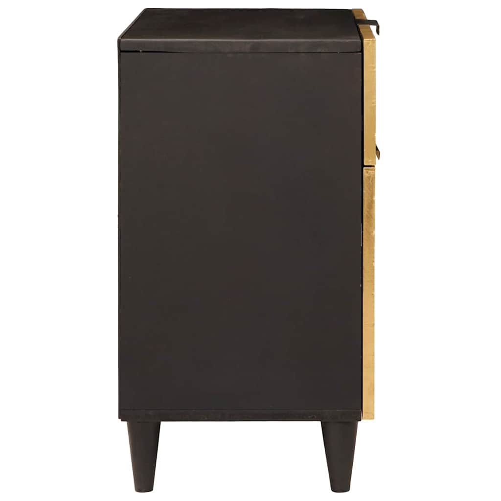 Comodino Nero e Oro 50 x 33 x 60 cm Legno ingegnerizzato