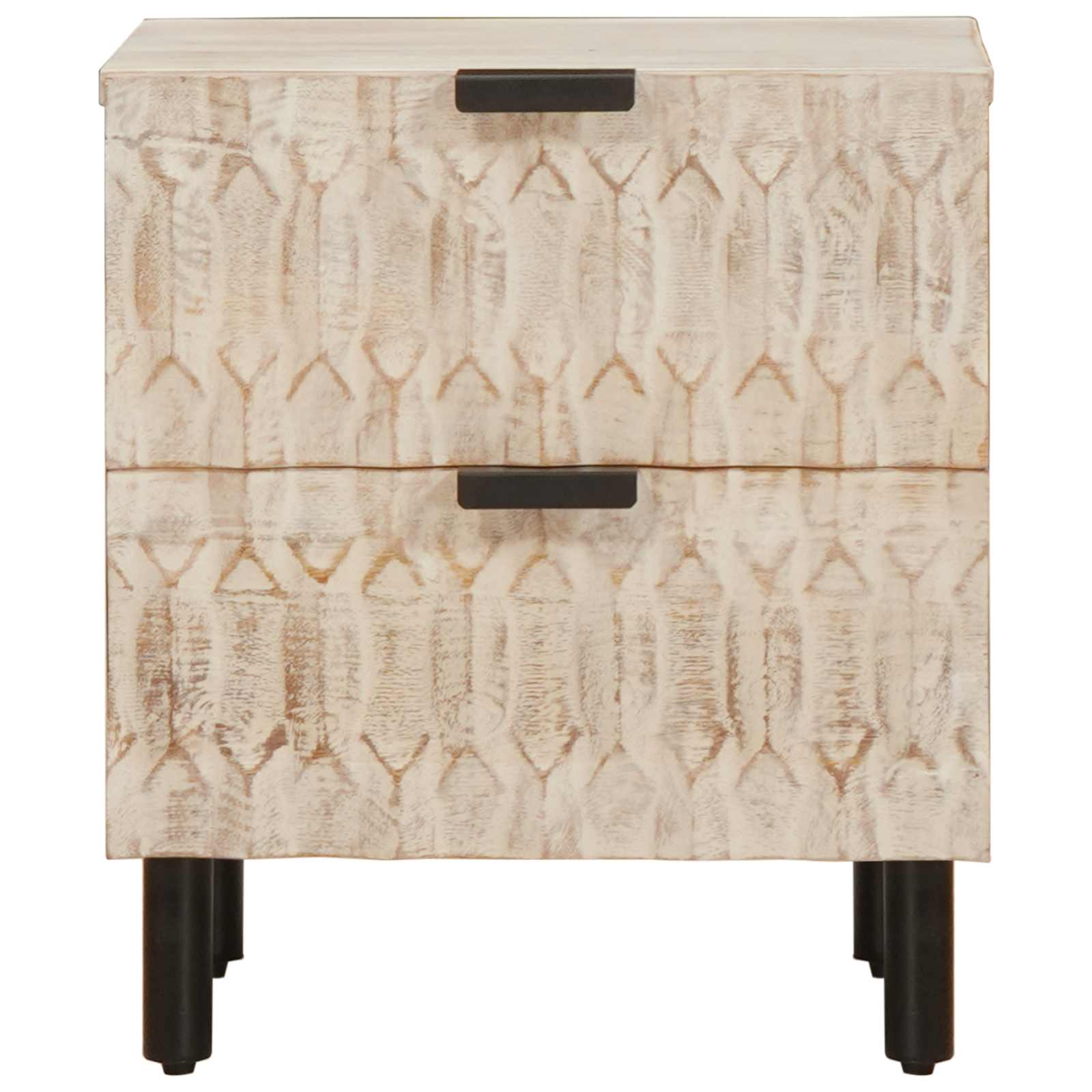 Armadio da Notte Bianco 40 x 33 x 46 cm Legno di mango massello
