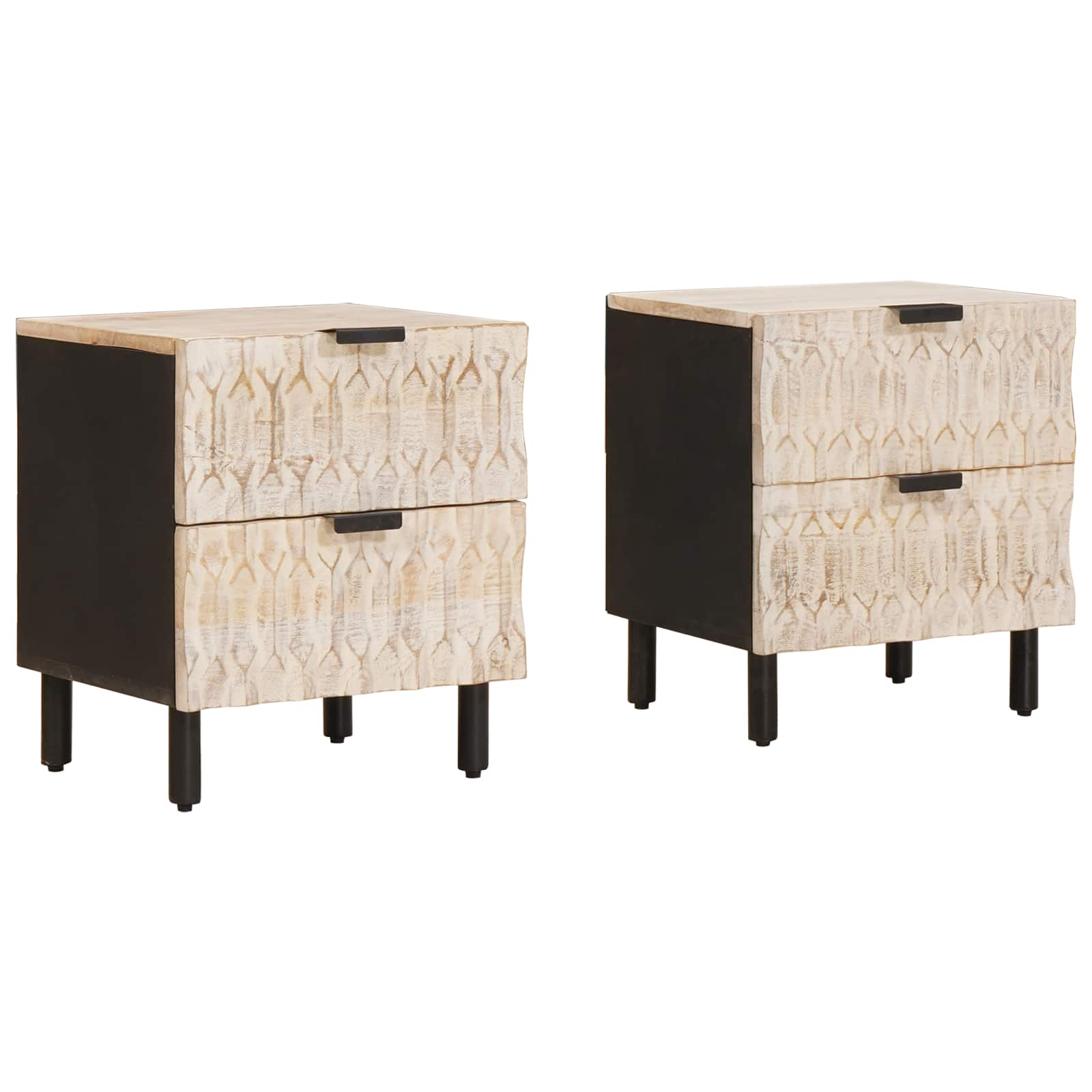Armadio da Notte con cassetto 2 pcs Bianco 40 x 33 x 46 cm