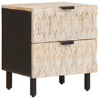 Armadio da Notte con cassetto 2 pcs Bianco 40 x 33 x 46 cm