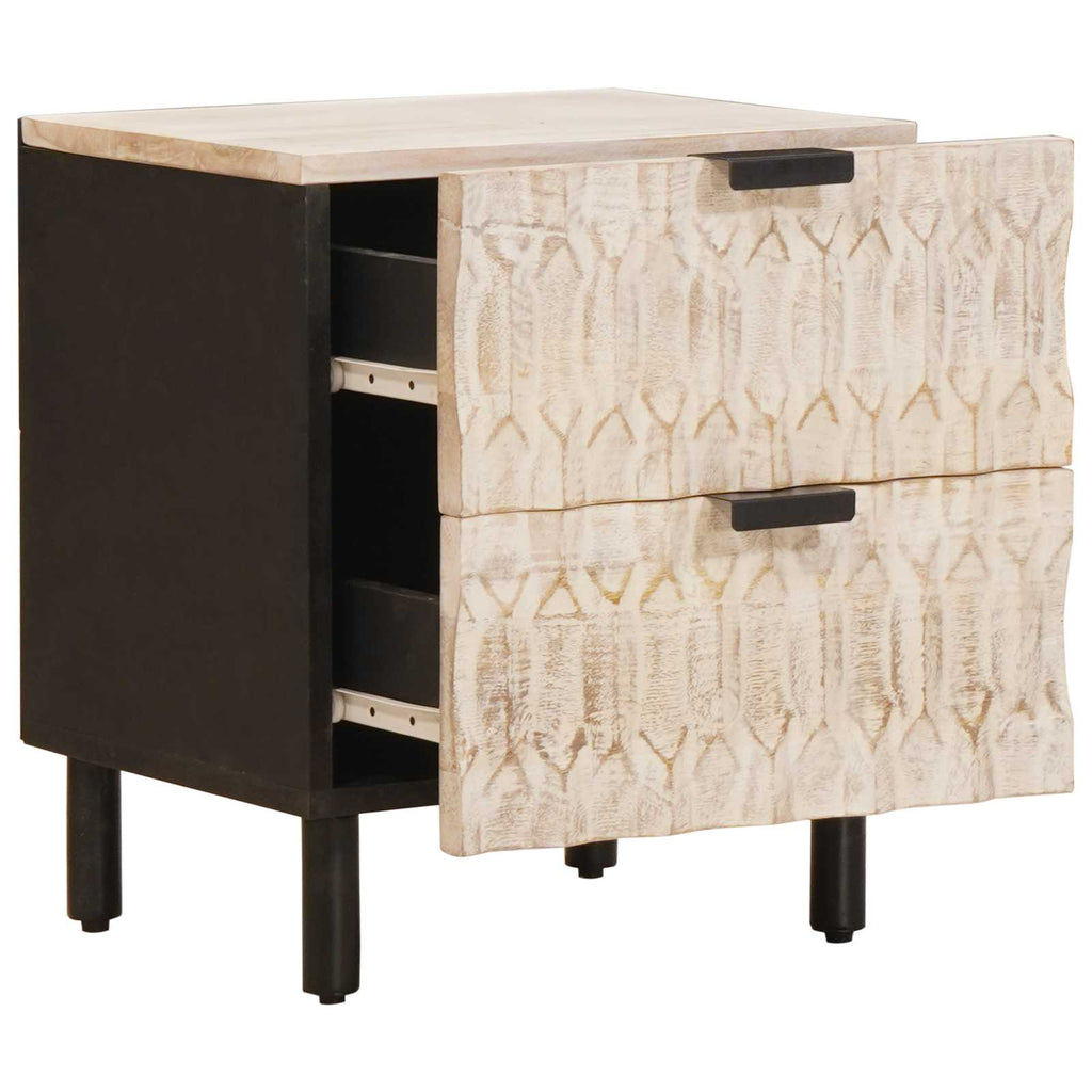 Armadio da Notte con cassetto 2 pcs Bianco 40 x 33 x 46 cm