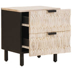 Armadio da Notte con cassetto 2 pcs Bianco 40 x 33 x 46 cm